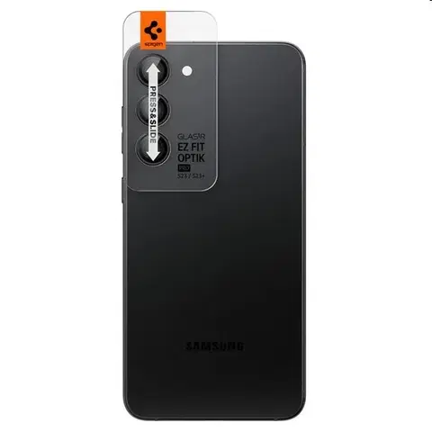 Ochranné fólie pre mobilné telefóny Tvrdené sklo Spigen EZ Fit Optik Pro pre Samsung Galaxy S23, S23 Plus, 2 kusy AGL05962