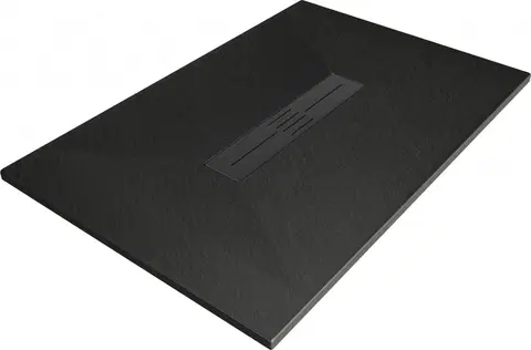 Vane MEXEN/S - Toro obdĺžniková sprchová vanička SMC 110 x 70, čierna, mriežka čierna 43707011-B