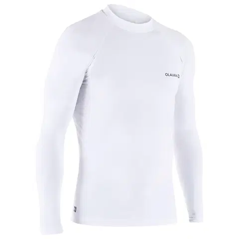 surf Pánske tričko Top 100 s ochranou proti UV žiareniu s dlhým rukávom biele