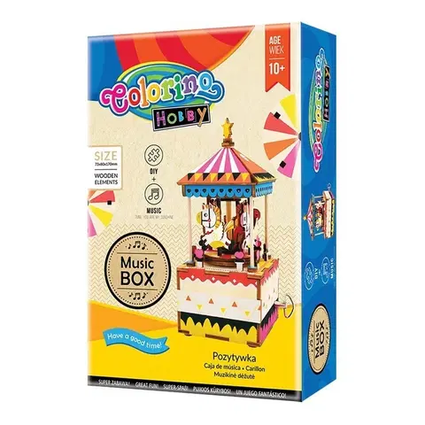 Kreatívne a výtvarné hračky PATIO - Colorino HOBBY Music Box Merry go round