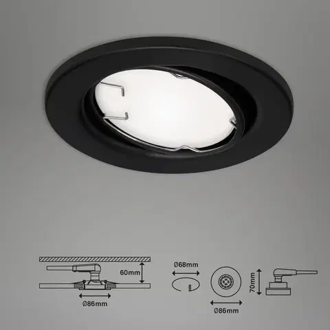 SmartHome zapustené svetla Briloner Fit Move S zapustené LED svetlo, CCT RGB 3 jednotky, čierna