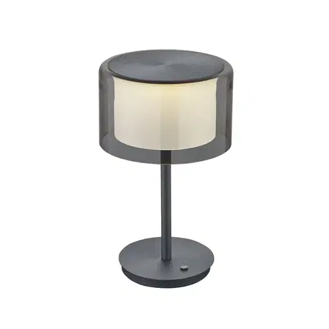 Lampy na nočný stolík BANKAMP BANKAMP Grand Smoke stolová LED lampa, antracitová