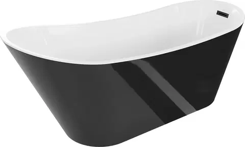Vane MEXEN - Alta vaňa voľne stojaca 170x75 cm, biela/čierna, čierny sifón 52141707575-B