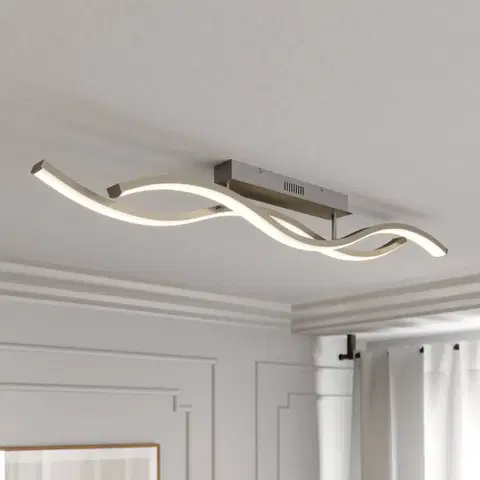 Stropné svietidlá Lucande Lucande stropné LED svietidlo Mairia, tvar vlny