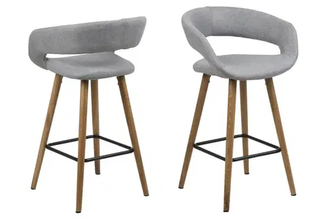 Barové stoličky Dkton 23541 Dizajnová pultová stolička Natania, svetlo šedá