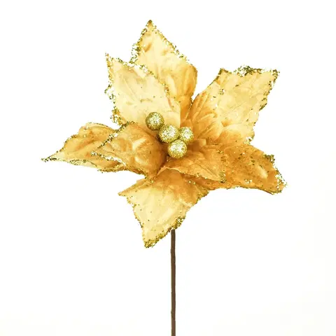 Vianočné dekorácie Vianočná kvetina Ponsettia trblietavá, 25 x 30 cm, 