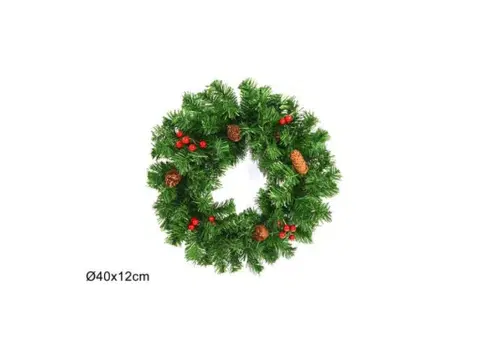 Vianočné dekorácie MAKRO - Veniec vianočný 40cm