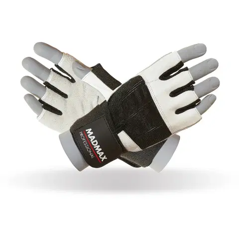 Fitness rukavice Fitness rukavice MadMax Professional 2021 bielo-čierna - L