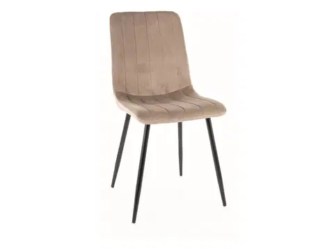 Jedálenské stoličky ELEN VELVET jedálenská stolička, béžová / čierna
