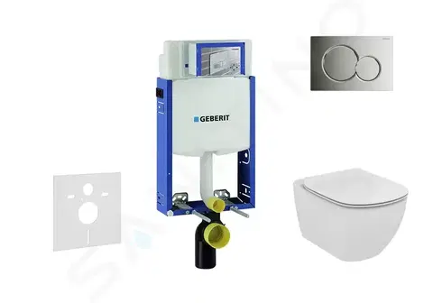 Záchody GEBERIT - Kombifix Modul na závesné WC s tlačidlom Sigma01, lesklý chróm + Ideal Standard Tesi - WC a doska 110.302.00.5 NF2
