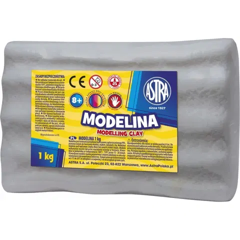 Hračky ASTRA - Modelovacia hmota do rúry MODELINA 1kg Sivá, 304118008
