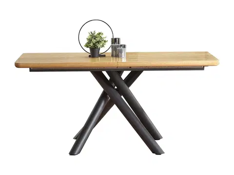 Jedálenské stoly HALMAR Derrick rozkladací jedálenský stôl dub prírodný / čierna