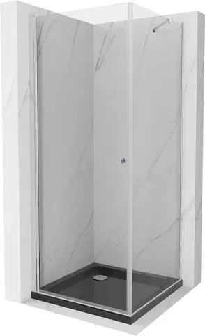 Vane MEXEN/S - Pretória sprchovací kút 80x80, transparent, chróm + sprchová vanička vrátane sifónu 852-080-080-01-00-4070