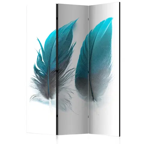 Paravány Paraván Blue Feathers Dekorhome 135x172 cm (3-dielny)