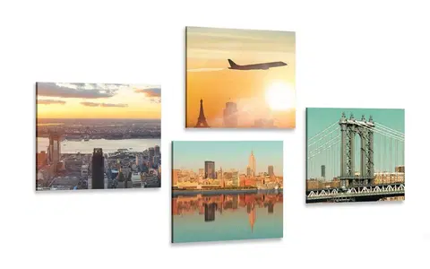 Zostavy obrazov Set obrazov cestovanie do mesta New York
