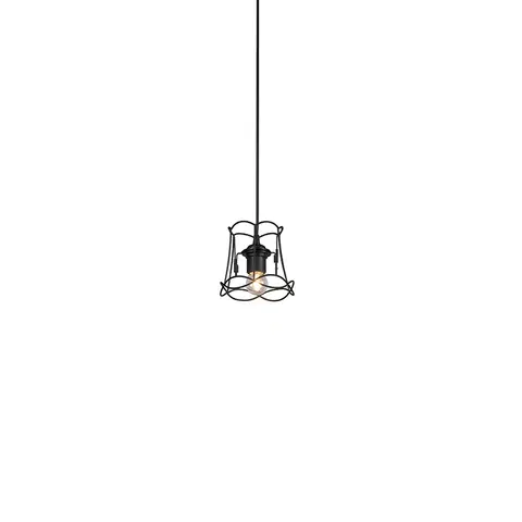 Zavesne lampy Retro závesná lampa čierna 15 cm - Granny Frame