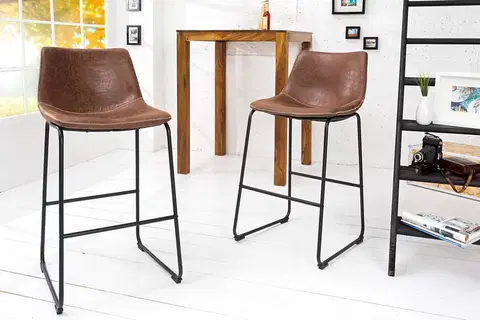 Barové stoličky LuxD Dizajnová barová stolička Alba hnedá