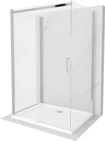 Vane MEXEN/S - OMEGA sprchovací kút 3-stenný 110x80, transparent, chróm + vanička vrátane sifónu 825-110-080-01-00-3s-4010