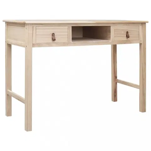 Pracovné stoly Písací stôl s 2 zásuvkami masívne drevo Dekorhome Prírodná