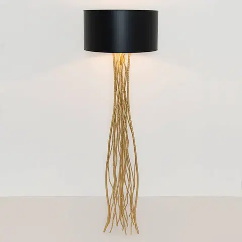 Stojacie lampy Holländer Stojaca lampa Capri v čierno-zlatej