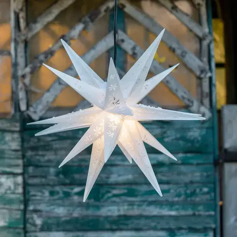 Vianočné svetelné hviezdy STERNTALER Hviezda snehové vločky exteriér, 18-cípa, vyrazená