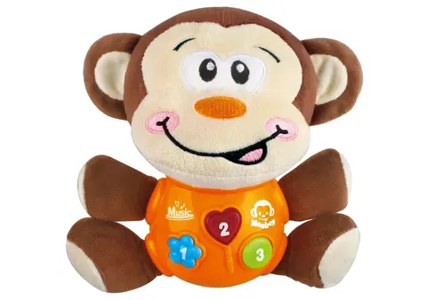 Plyšové hračky WIKY - Plyš opice s efekty 16 cm