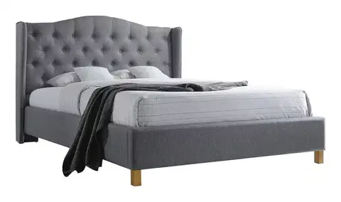 Postele Signal Čalúnená posteľ ASPEN 160 x 200 cm farba šedá/dub