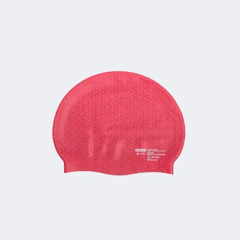 čiapky Plavecká silikónová čiapka tenká jednotná veľkosť Geo červeno-ružová