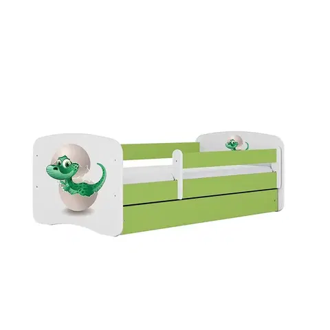 Jednolôžkové postele Detská Posteľ. Babydreams+Sz+M Zelená 70x140 Dino