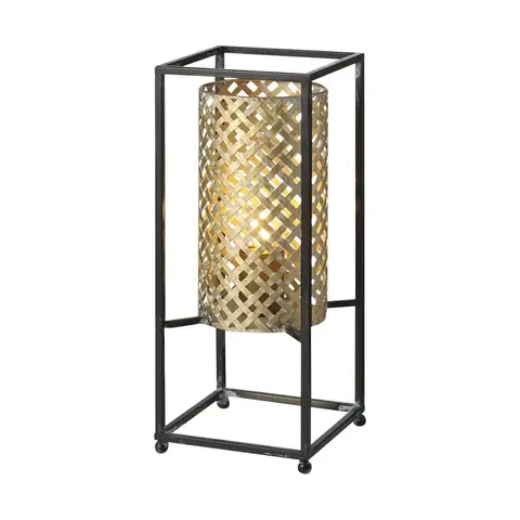 Stolové lampy Freelight Stolná lampa Petrolio, čierna/zlatá, výška 37 cm