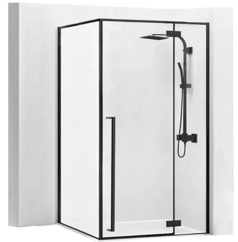 Sprchovacie kúty REA/S - Sprchovací kút Fargo - matná čierna 80x100 So sprchovou vaničkou Savoy black KPL-K4909