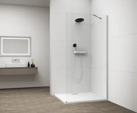 Sprchové dvere POLYSAN - ESCA CHROME jednodielna sprchová zástena na inštaláciu k stene, číre sklo, 1500 mm ES1015-01