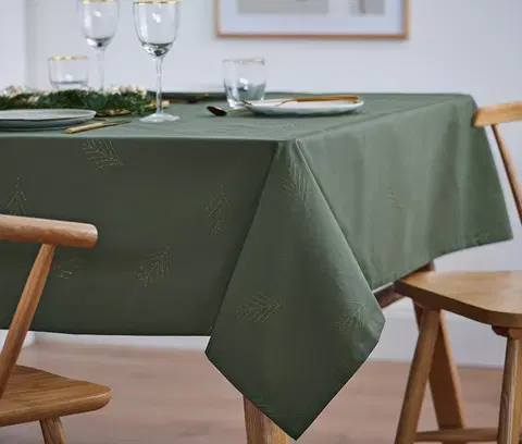 Tablecloths Žakárový obrus, zelený, nadmerná veľkosť