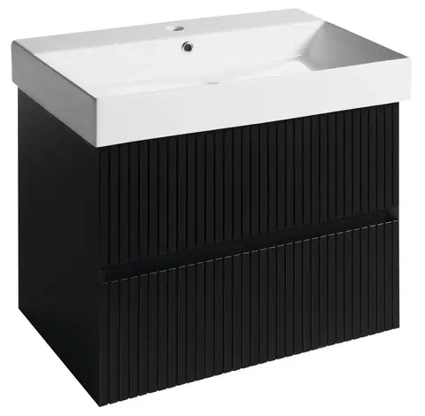 Kúpeľňa SAPHO - FILENA umývadlová skrinka 67x51,5x43cm, čierna mat strip FID1270BS