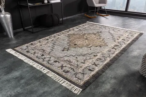 Koberce LuxD Dizajnový koberec Pahana 230 x 160 cm sivý viacfarebný - vlna