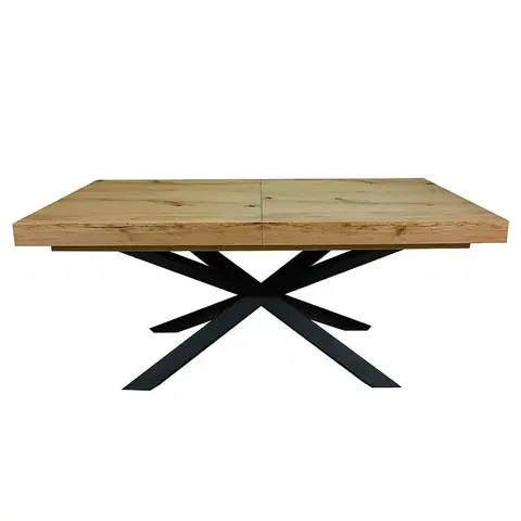 Jedálenské stoly Rozkladací stôl St-07 140/180x80cm hrboľatý dub