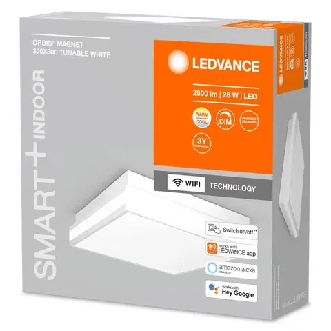 SmartHome stropné svietidlá LEDVANCE SMART+ LEDVANCE SMART+ WiFi Orbis magnet biely, 30x30cm