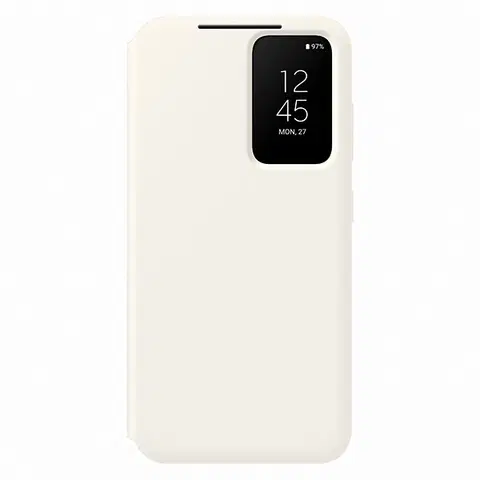 Puzdrá na mobilné telefóny Knižkové puzdro Smart View Wallet pre Samsung Galaxy S23, krémová EF-ZS911CUEGWW
