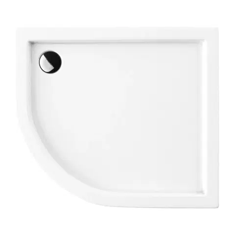 Vane OMNIRES - RIVERSIDE akrylátová sprchová vanička štvrťkruh, pravá 80 x 90 cm biela lesk /BP/ RIVERSIDE80/90/PBP
