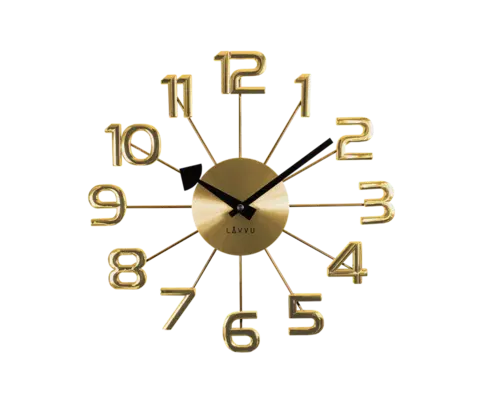 Hodiny Nástenné hodiny LAVVU LCT1041 DESIGN Numerals, zlaté, 37cm