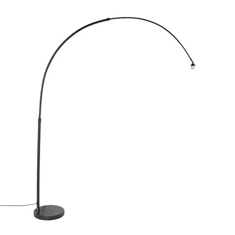 Oblúkové lampy Moderná oblúková lampa čierna s mramorovým podstavcom - XXL