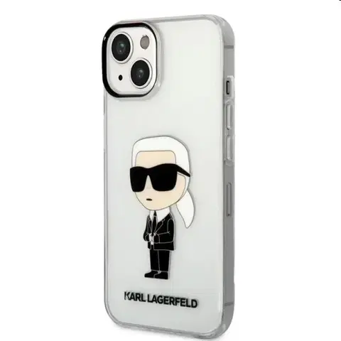 Puzdrá na mobilné telefóny Zadný kryt Karl Lagerfeld IML Ikonik NFT pre Apple iPhone 14, transparentná 57983112422