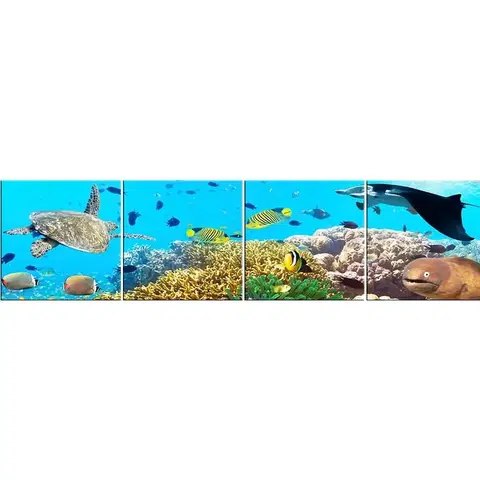 Dekoračné panely Sklenený panel 60/240 Aquarium-2 4-Elem