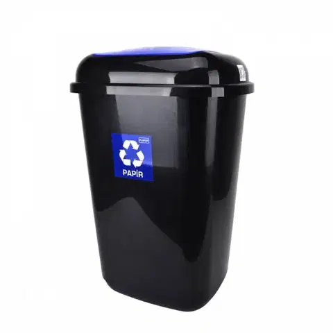 Odpadkové koše Kinekus Kôš na separovaný odpad plastový, 45 l, QUATRO, modrý - papier