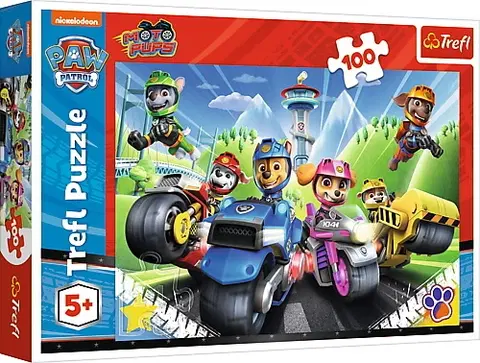 Hračky puzzle TREFL - Puzzle 100 - Labková patrola na motorkách / Viacom PAW Patrol