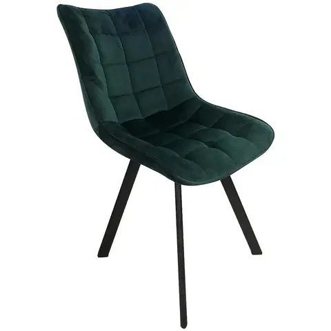 Čalúnené stoličky Stolička W132 zelená čierne nohy