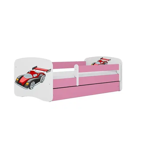 Jednolôžkové postele Detská Posteľ. Babydreams+Sz+M Ružová 70x140 Auto