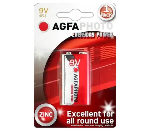 Predlžovacie káble  AGFAPHOTO AP-6F22-1S - Zinková batéria 6F22 9V 
