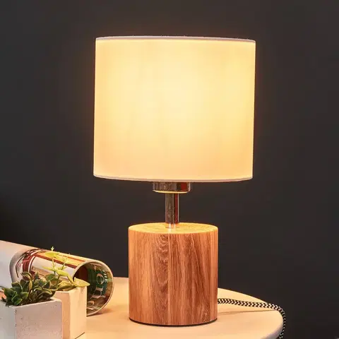 Stolové lampy Spot-Light Stolná lampa Trongo, valec olejovaný, tienidlo
