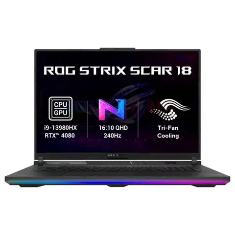 Notebooky ASUS ROG Strix SCAR 18 i9-13980HX, 18", 32 GB,  1 TB SSD, Win11 Home, čierny G834JZ-NEBULA020W